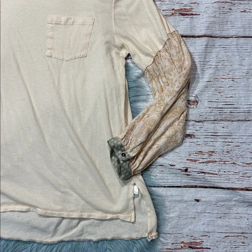 Free People We the Free Jade Puff Sleeve Top Ivory